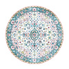 Tapis vintage rond - Lily Oriental Bleu/Rose - thumbnail 1