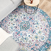 Tapis vintage rond - Lily Oriental Bleu/Rose - thumbnail 3