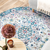 Tapis vintage rond - Lily Oriental Bleu/Rose - thumbnail 4