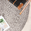 Tapis d'extérieur rond - Summer Azteca Gris Clair - thumbnail 4