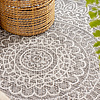 Tapis d'extérieur rond - Summer Azteca Gris Clair - thumbnail 5