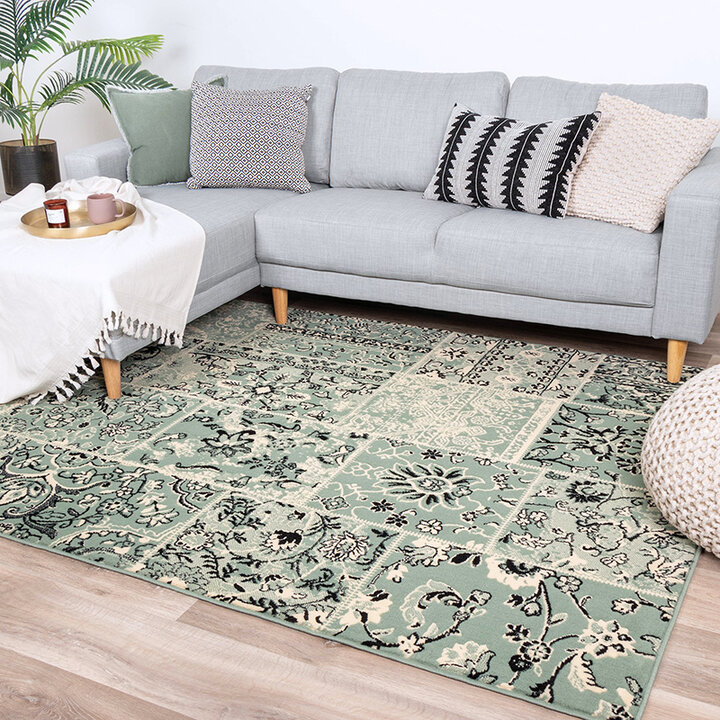 Tapis vintage - Wonder Patchwork Vert/Noir - 3