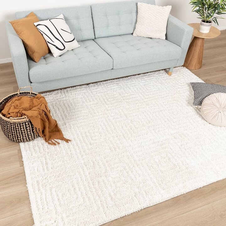 Tapis moderne intérieur et extérieur - Lova Maze Crème