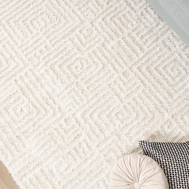 Tapis moderne intérieur et extérieur - Lova Maze Crème - 3