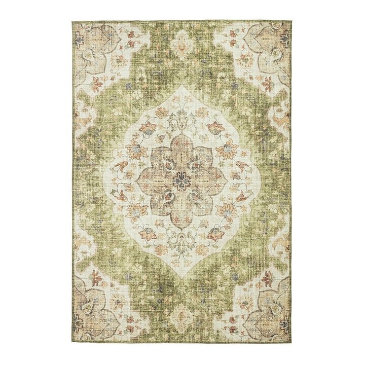 Tapis ovale à poils longs - Santo Mandala Vert - 1