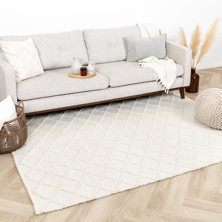 Tapis tissé en laine - Knit Crème - 4