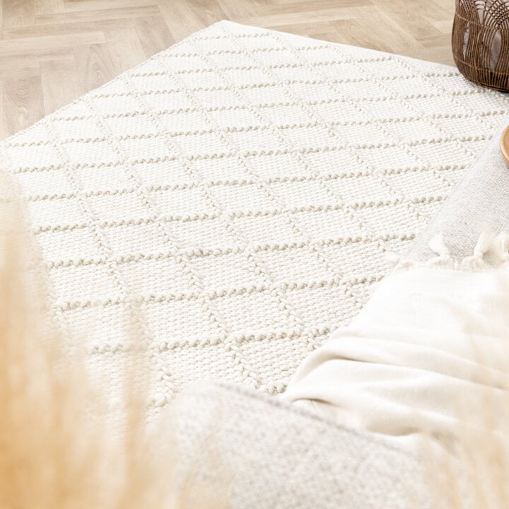 Tapis tissé en laine - Knit Crème - 5