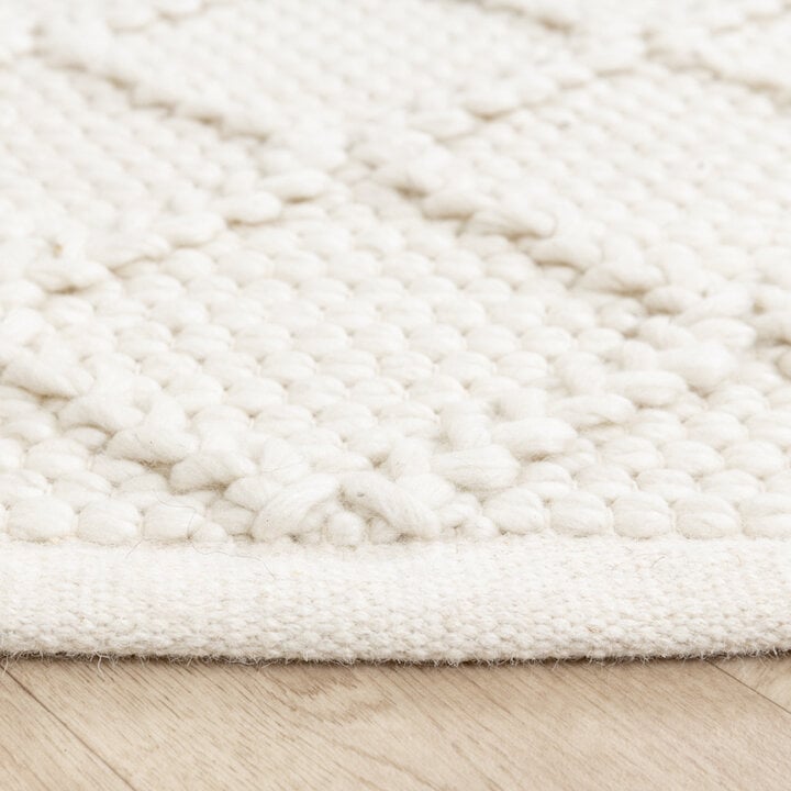 Tapis tissé en laine - Knit Crème - 7