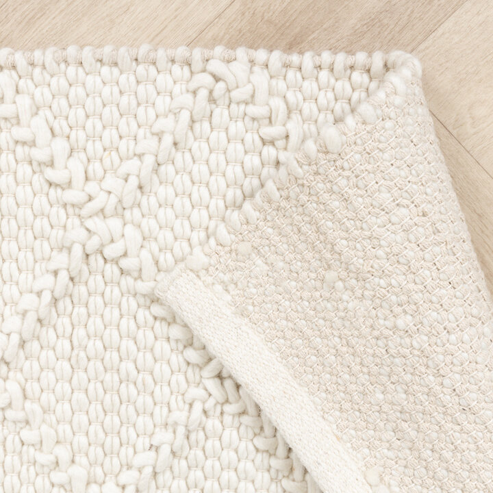 Tapis tissé en laine - Knit Crème - 8