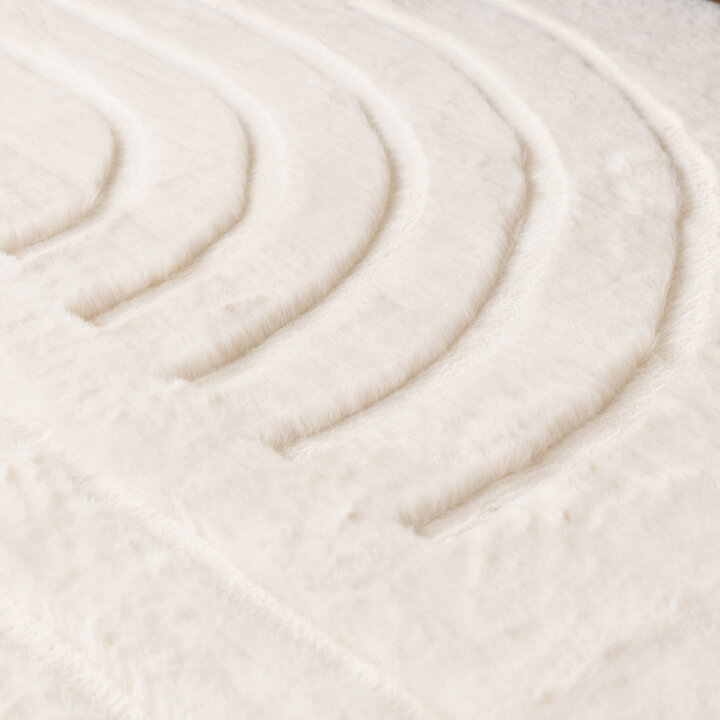 Tapis doux à poils longs - Carvy Curves Crème - 6