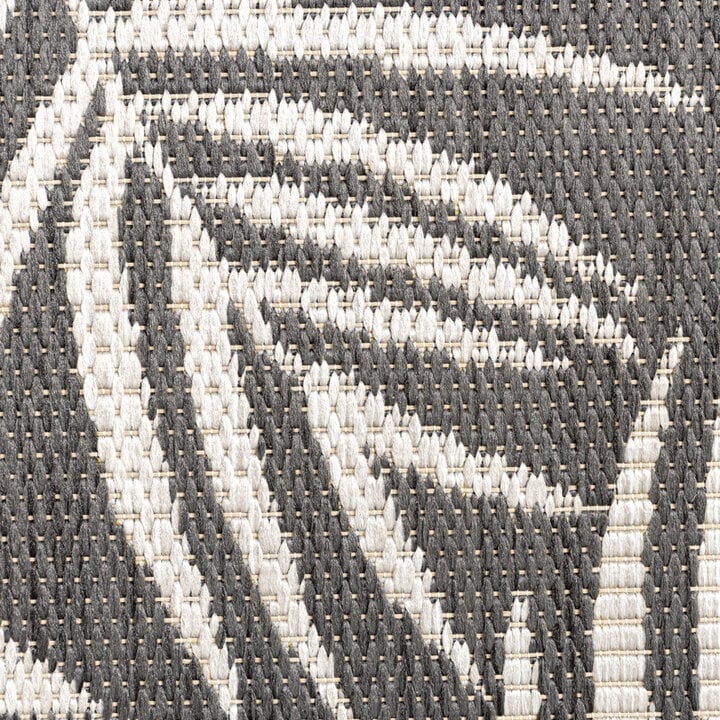Tapis d'extérieur rond - Malta Leaves Noir - 4