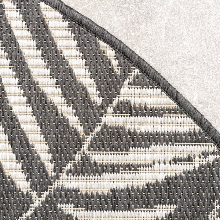 Tapis d'extérieur rond - Malta Leaves Noir - 5