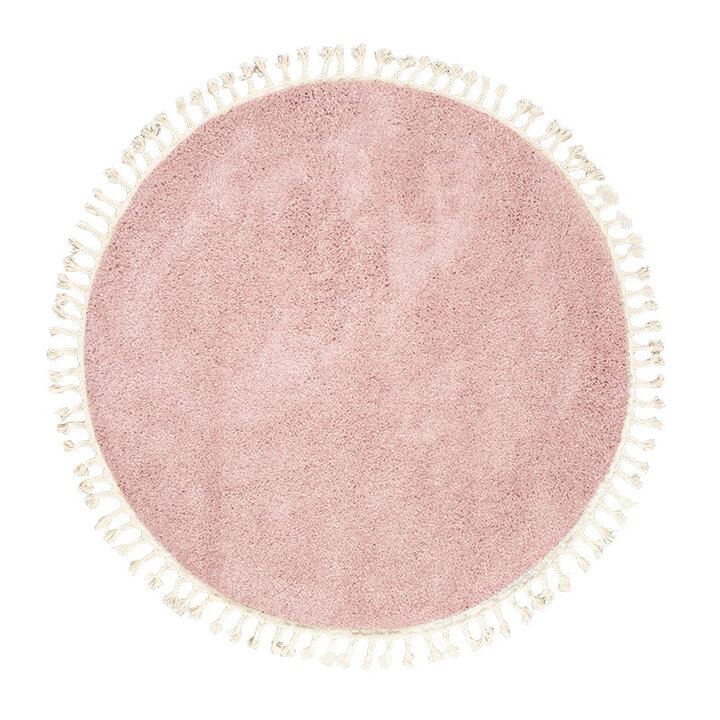 Tapis rond à poils longs - Lofty Fringe Rose - 1
