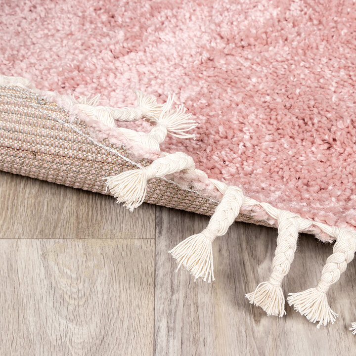 Tapis rond à poils longs - Lofty Fringe Rose - 6