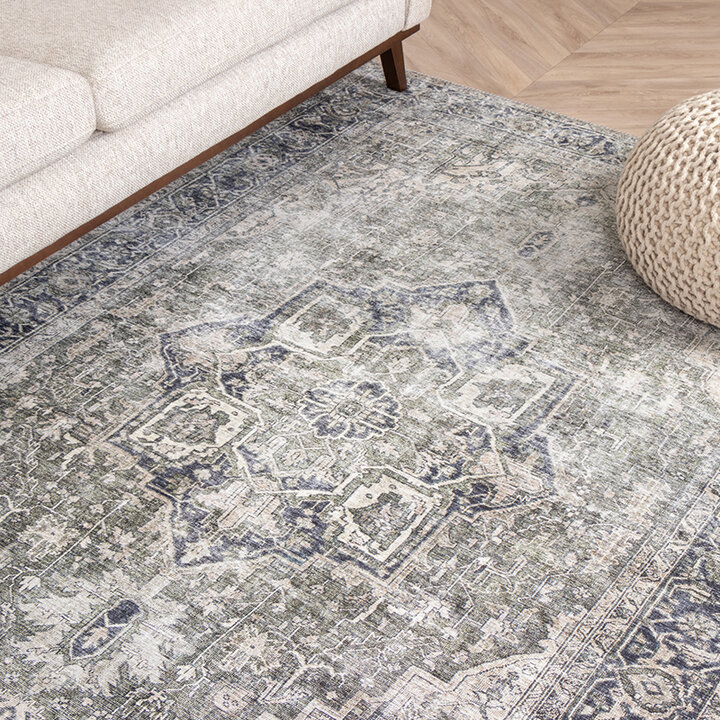 Tapis vintage - Lugan Vert/Gris - 2