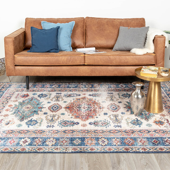 Tapis vintage - Azara Yasmin Bleu Clair - 3
