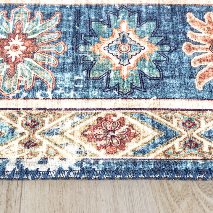 Tapis vintage - Azara Yasmin Bleu Clair - 4