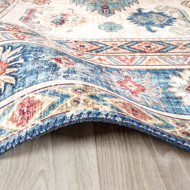 Tapis vintage - Azara Yasmin Bleu Clair - 5