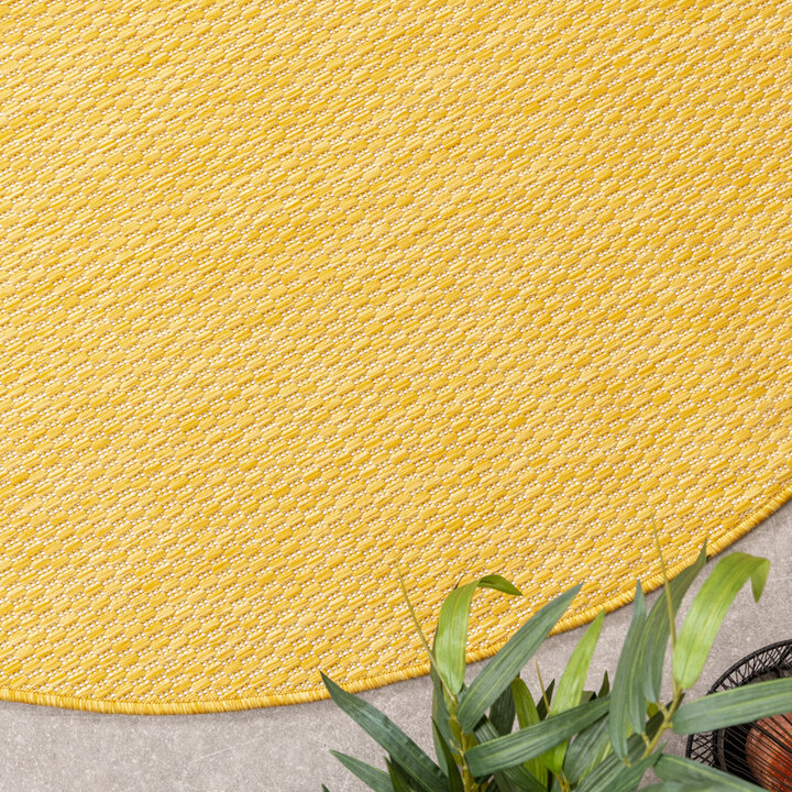 Tapis d'extérieur rond - Costa Jaune Ocre - 3