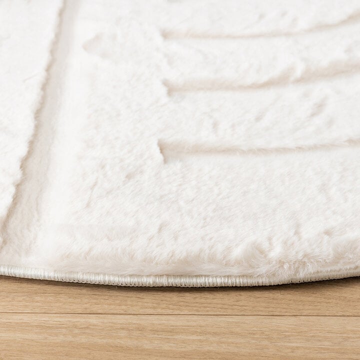 Tapis rond à poils longs - Carvy Curves Crème - 4