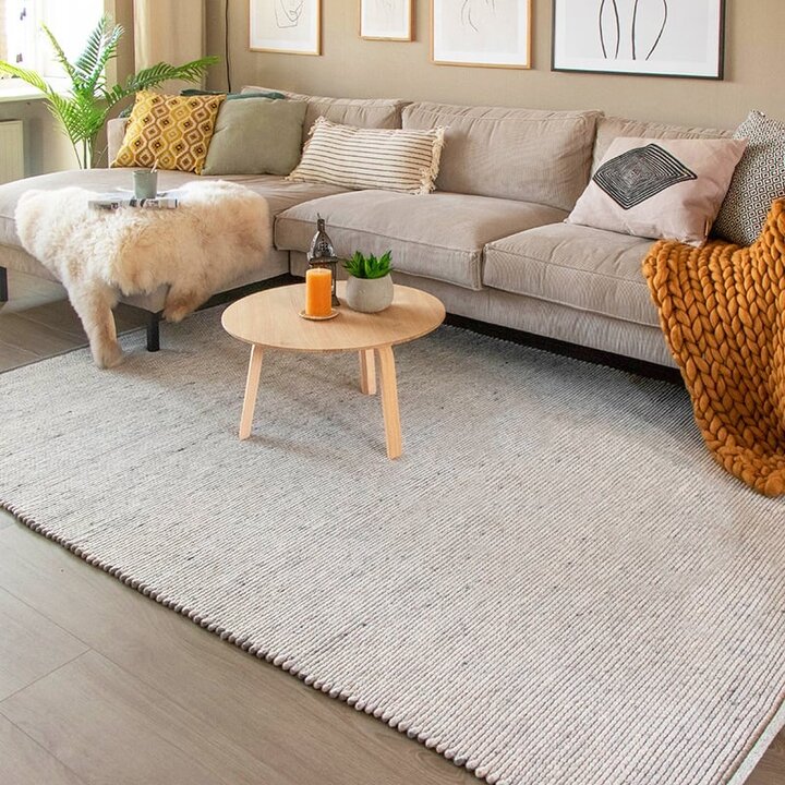Tapis en laine - Wise Gris/Blanc