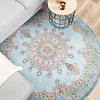 Tapis vintage rond - Lily Medaillon Bleu Clair - thumbnail 3
