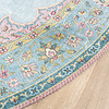 Tapis vintage rond - Lily Medaillon Bleu Clair - thumbnail 5