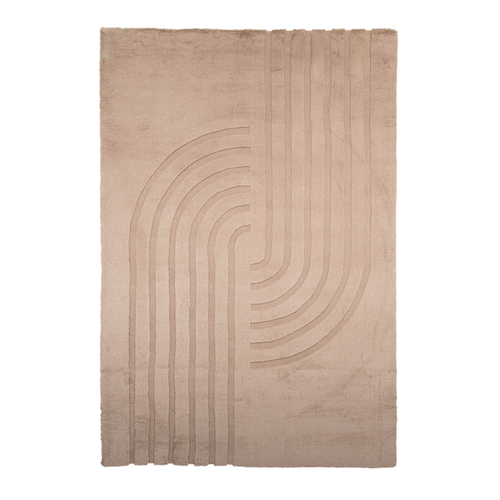 Tapis doux à poils longs - Carvy Curves Taupe - 1