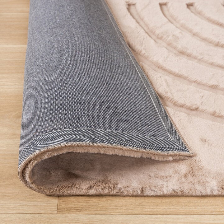 Tapis doux à poils longs - Carvy Curves Taupe - 7