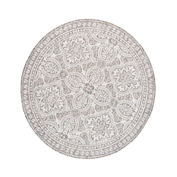 Tapis d'extérieur rond - Summer Oriental Gris Clair - 1