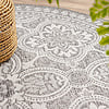 Tapis d'extérieur rond - Summer Oriental Gris Clair - thumbnail 5