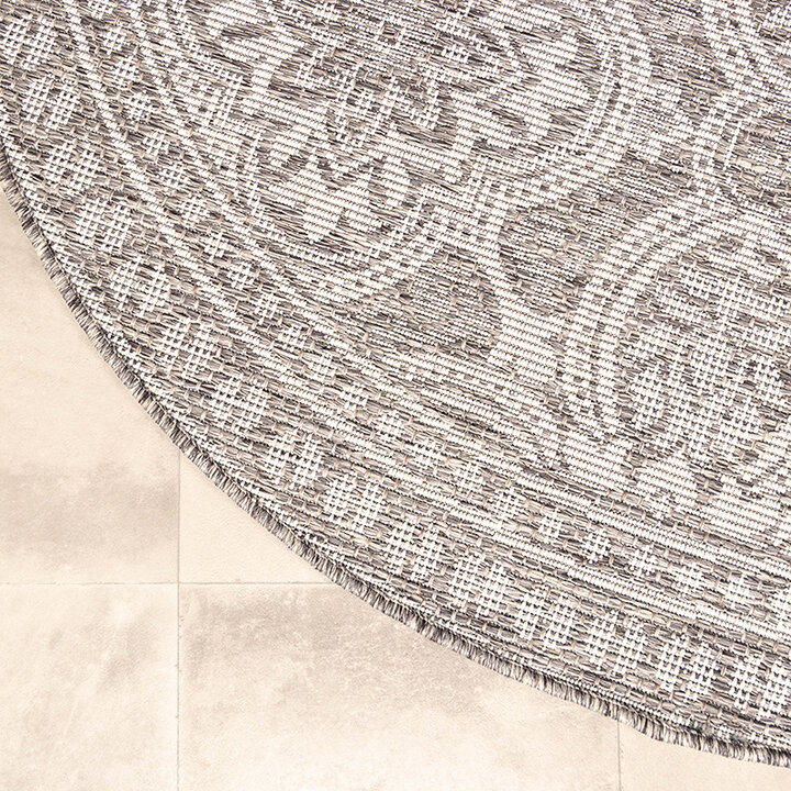 Tapis d'extérieur rond - Summer Oriental Gris Clair - 7