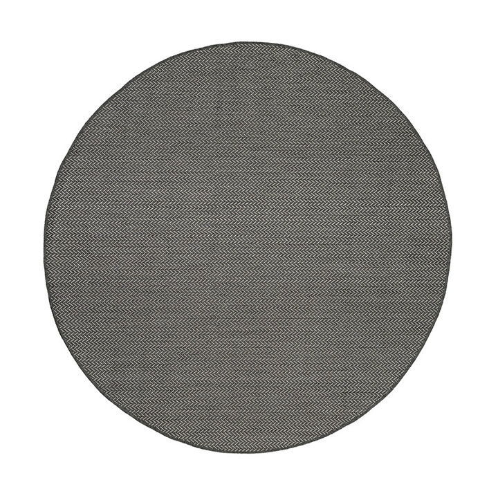 Tapis d'extérieur rond - Malta Arrow Noir - 1