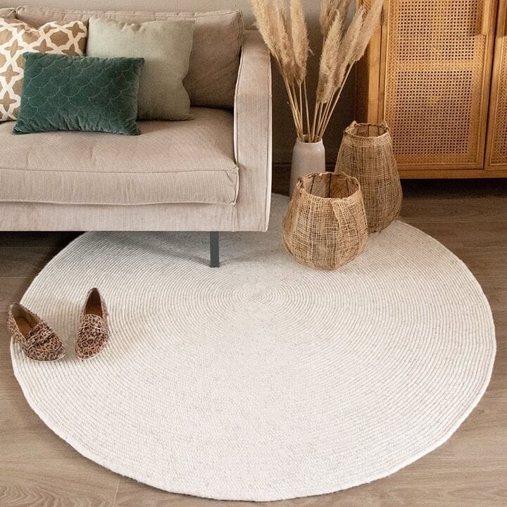 Tapis en laine rond - Wise Blanc