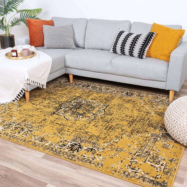 Tapis vintage - Wonder Jaune/Noir - 3