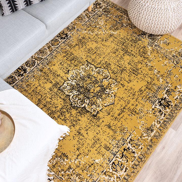 Tapis vintage - Wonder Jaune/Noir - 4