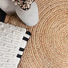 Tapis en jute - Fair Rond Naturel/Noir - thumbnail 4