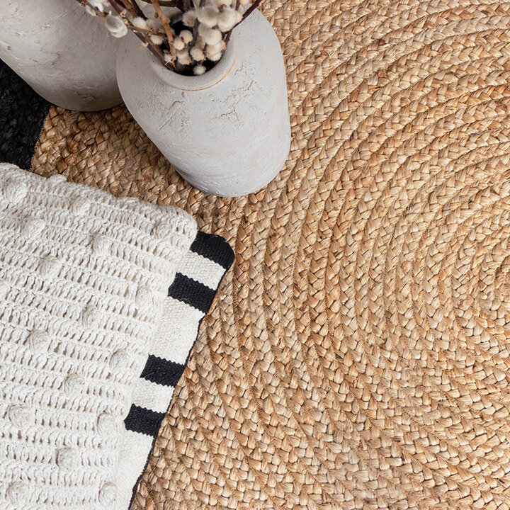 Tapis en jute - Fair Rond Naturel/Noir - 4