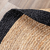 Tapis en jute - Fair Rond Naturel/Noir - thumbnail 6
