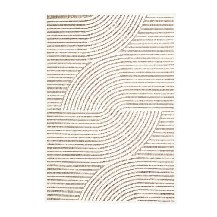Tapis persan - Nori Curves Blanc/Taupe - 1