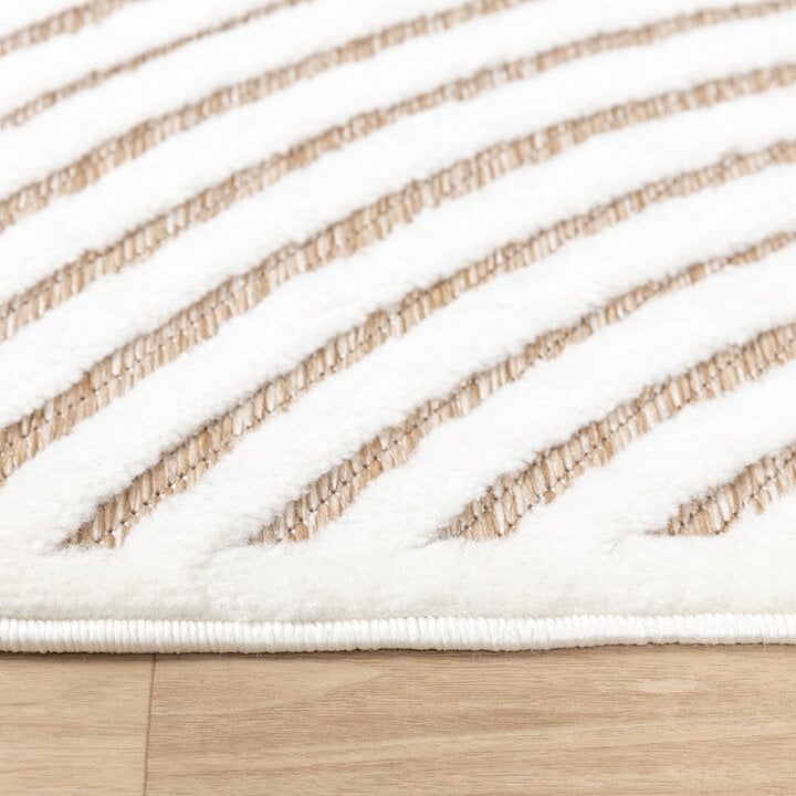Tapis persan - Nori Curves Blanc/Taupe - 5