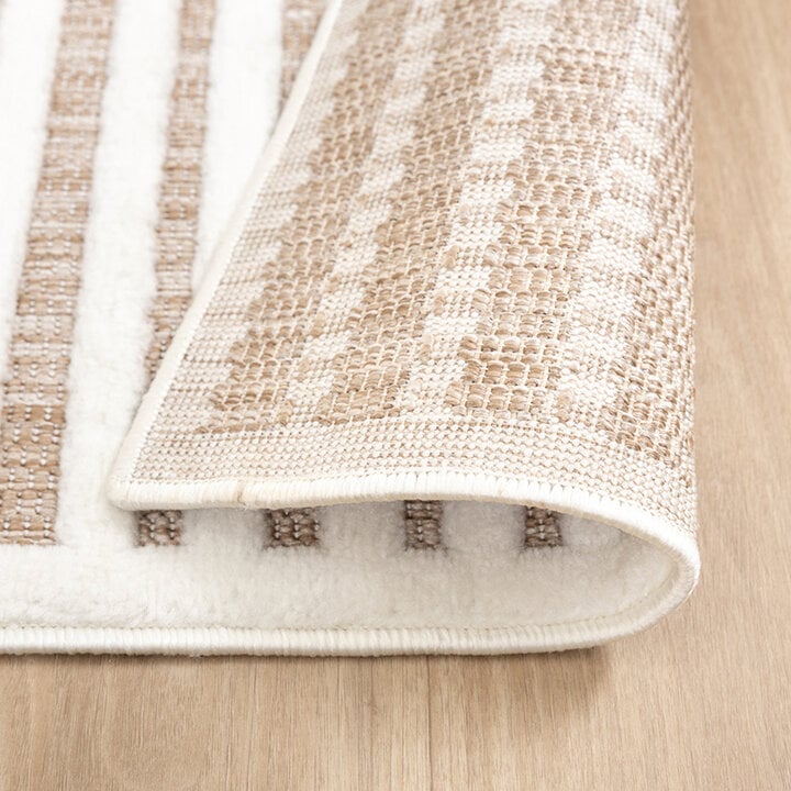 Tapis persan - Nori Curves Blanc/Taupe - 7