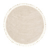 Tapis rond à poils longs - Lofty Fringe Crème/Blanc - thumbnail 1