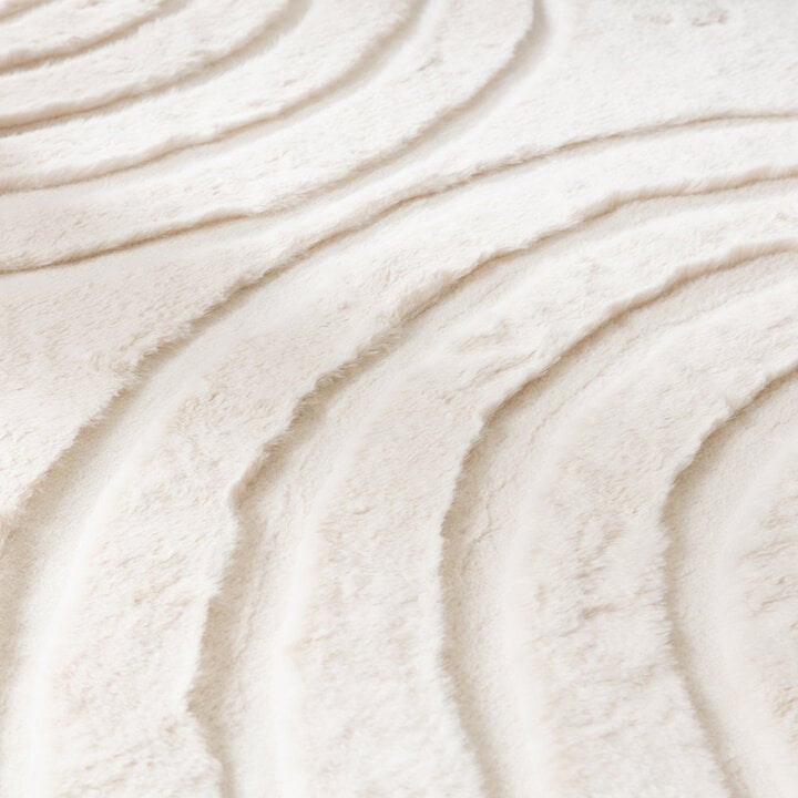 Tapis rond à poils longs - Carvy Arches Crème - 4