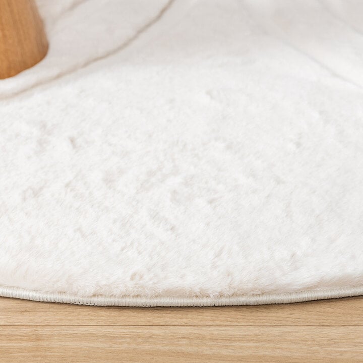 Tapis rond à poils longs - Carvy Arches Crème - 5