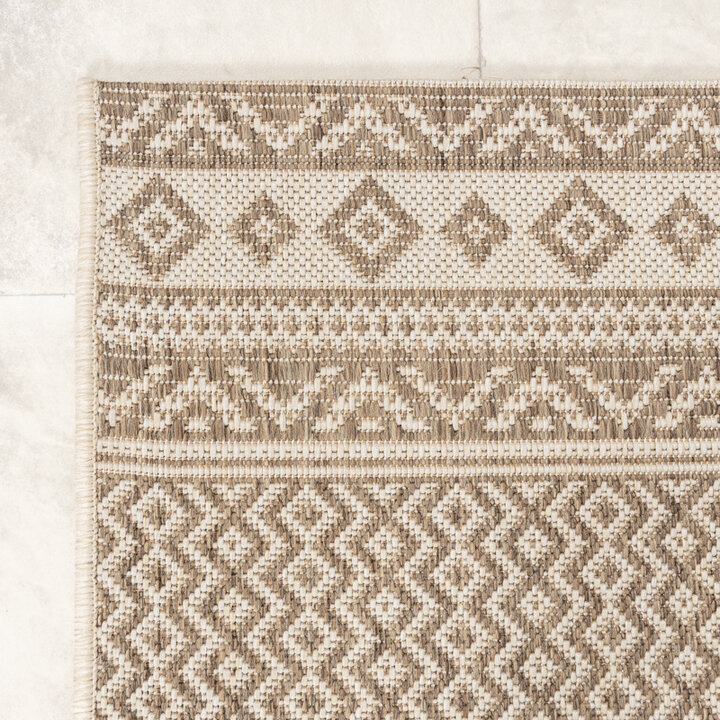 Tapis d'extérieur en jute - Nomad Aztec Crème - 5