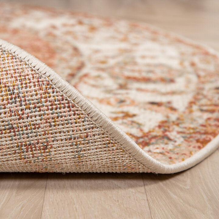 Tapis vintage rond - Spring Medaillon Terra/Crème - 5