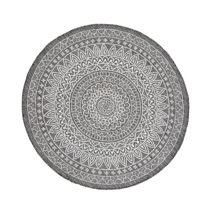 Tapis d'extérieur rond - Summer Azteca Gris - 1