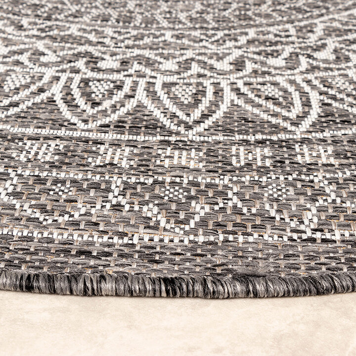 Tapis d'extérieur rond - Summer Azteca Gris - 8