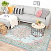 Tapis vintage - Lily Medaillon Bleu Clair - thumbnail
